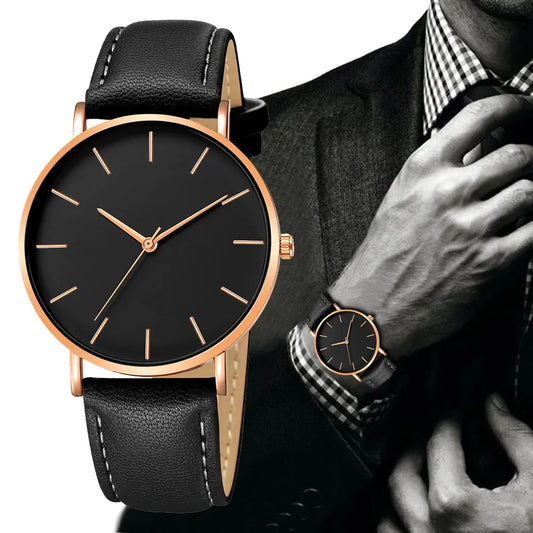 Simple Leather Men's Luxury Watches by Anti Spier