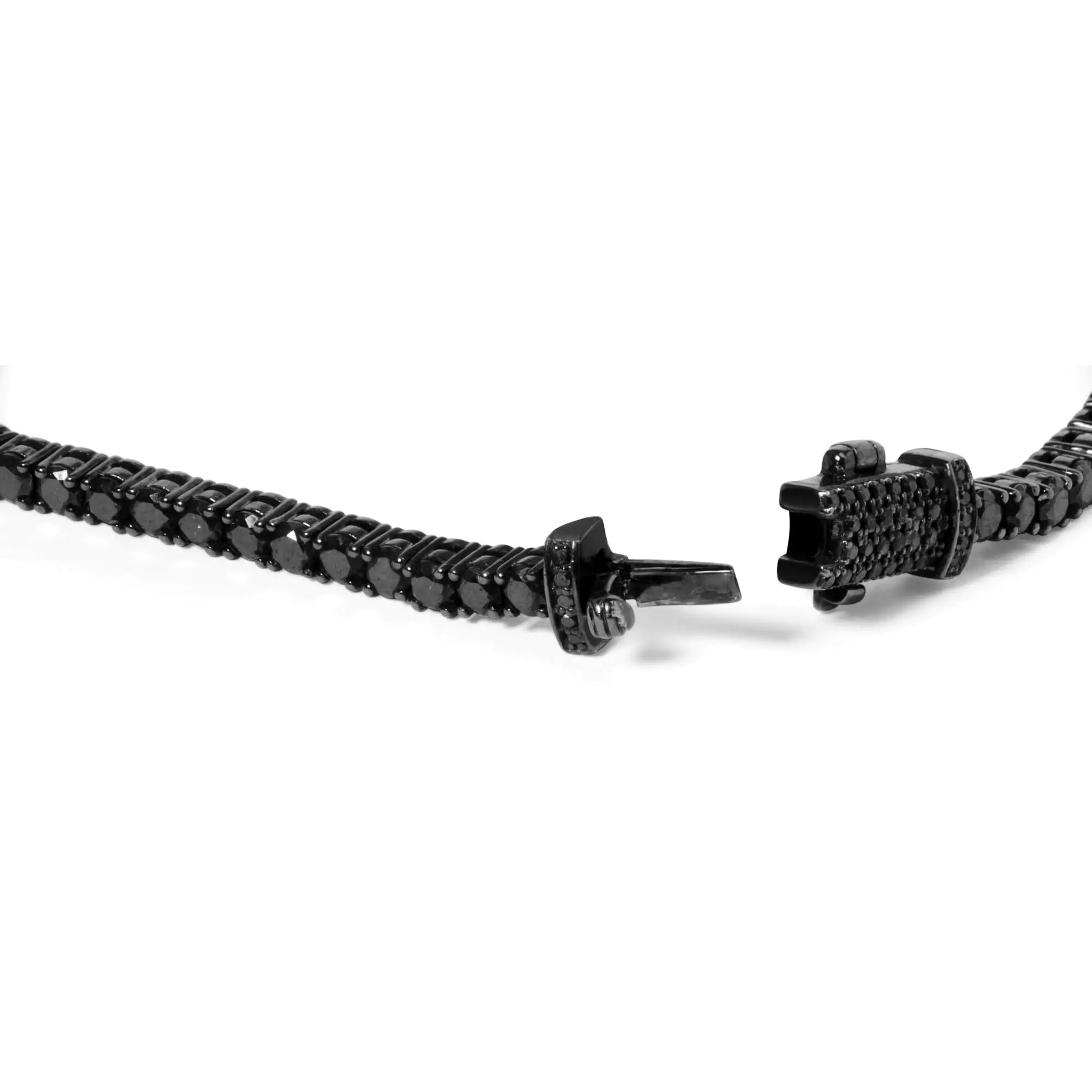 Black Rhodium Plated .925 Sterling Silver 5.00 Cttw Black Diamond Tennis Bracelet (Black Color, I2-I3 Clarity) - 8.5 Inches by Anti Spier