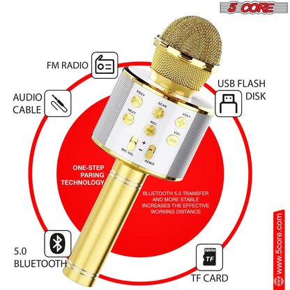5Core Wireless Karaoke Microphone Bluetooth Mic Portable Handheld Microfonos Inalambricos by Anti Spier