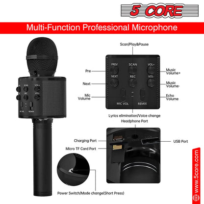 5Core Wireless Karaoke Microphone Bluetooth Mic Portable Handheld Microfonos Inalambricos by Anti Spier