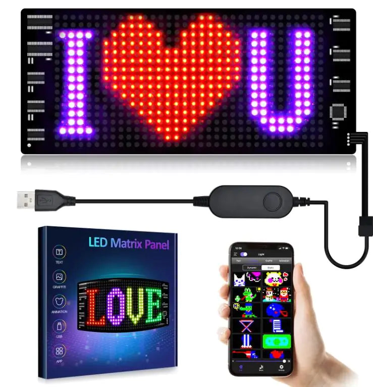 Programmable Car LED Sign LED Full-color Advertising Screen Ultra-thin Display Screen Custom Text Pattern Animation Display Car by Anti Spier