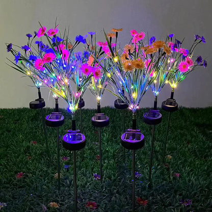 Solar Garden Lights LED Flower Stake Lamp Outdoor Yard Waterproof Patio Decor by Anti Spier