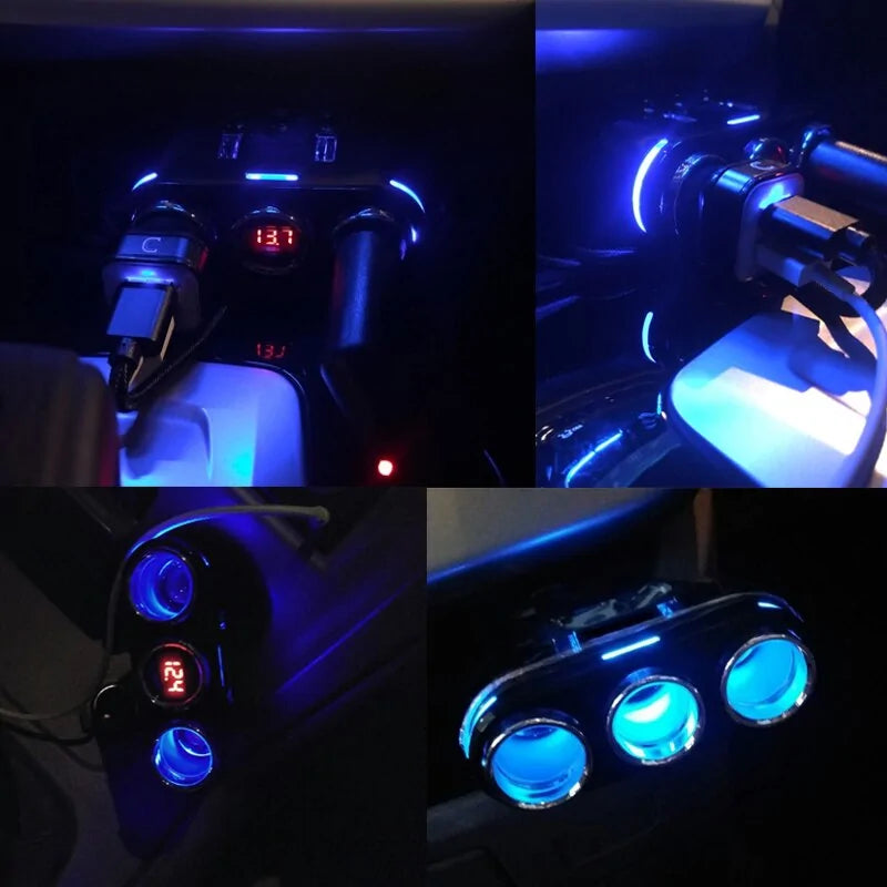 12V-24V Car splitter Cigarette Lighter Socket Plug Dual USB Charger Adapter by Anti Spier