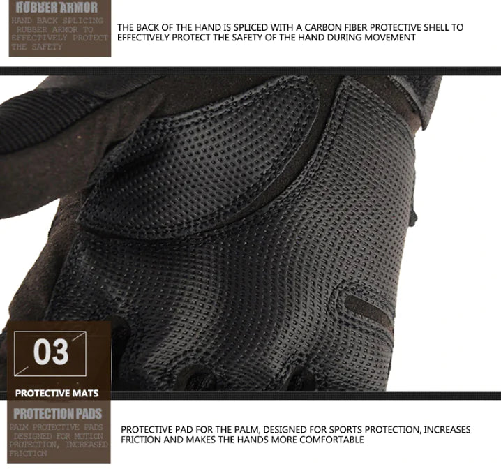 Tactical Motorcycle Motocross Full Finger Gloves Motorbike Riding Racing Mittens by Anti Spier