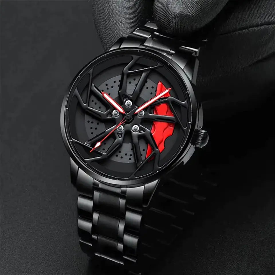 360° Rotating Car Wheel Men's Watch by Anti Spier