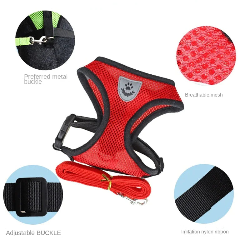 Cat Dog Pet Harness Adjustable Control Vest Dogs Reflective S M L XL Leash by Anti Spier