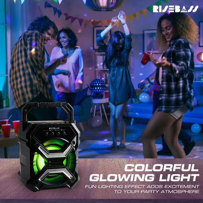 Portable Wireless Bluetooth Speaker with TWS Function - Rechargeable Bluetooth Speaker - LES flashing Lights by Anti Spier