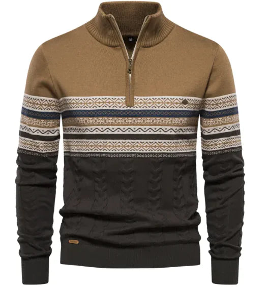 Men's Stand-up Collar Half-Zip Sweater by Anti Spier