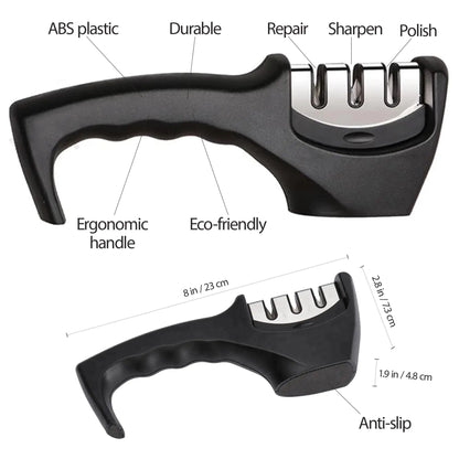 Knife Sharpener Professional Kitchen Blade Sharpening Tool Handheld System by Anti Spier