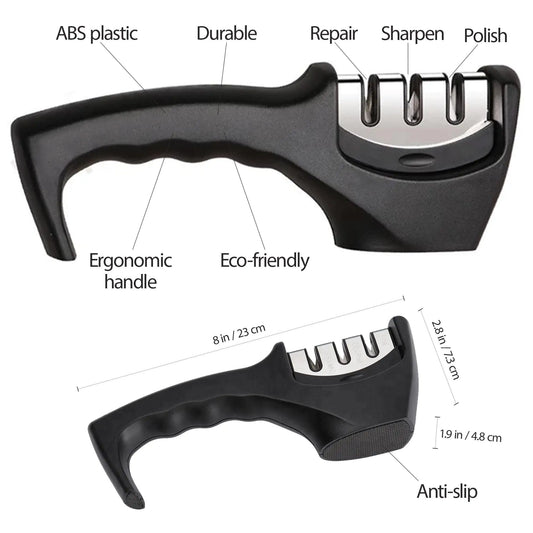 Knife Sharpener Professional Kitchen Blade Sharpening Tool Handheld System by Anti Spier
