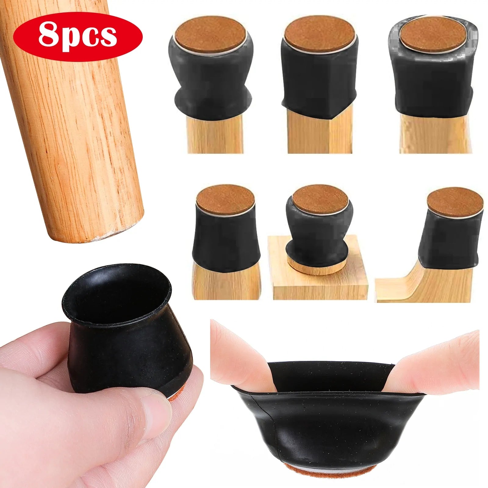 16pcs Silicone Furniture Leg Protectors: Floor Protection & Anti-slip Pads by Anti Spier