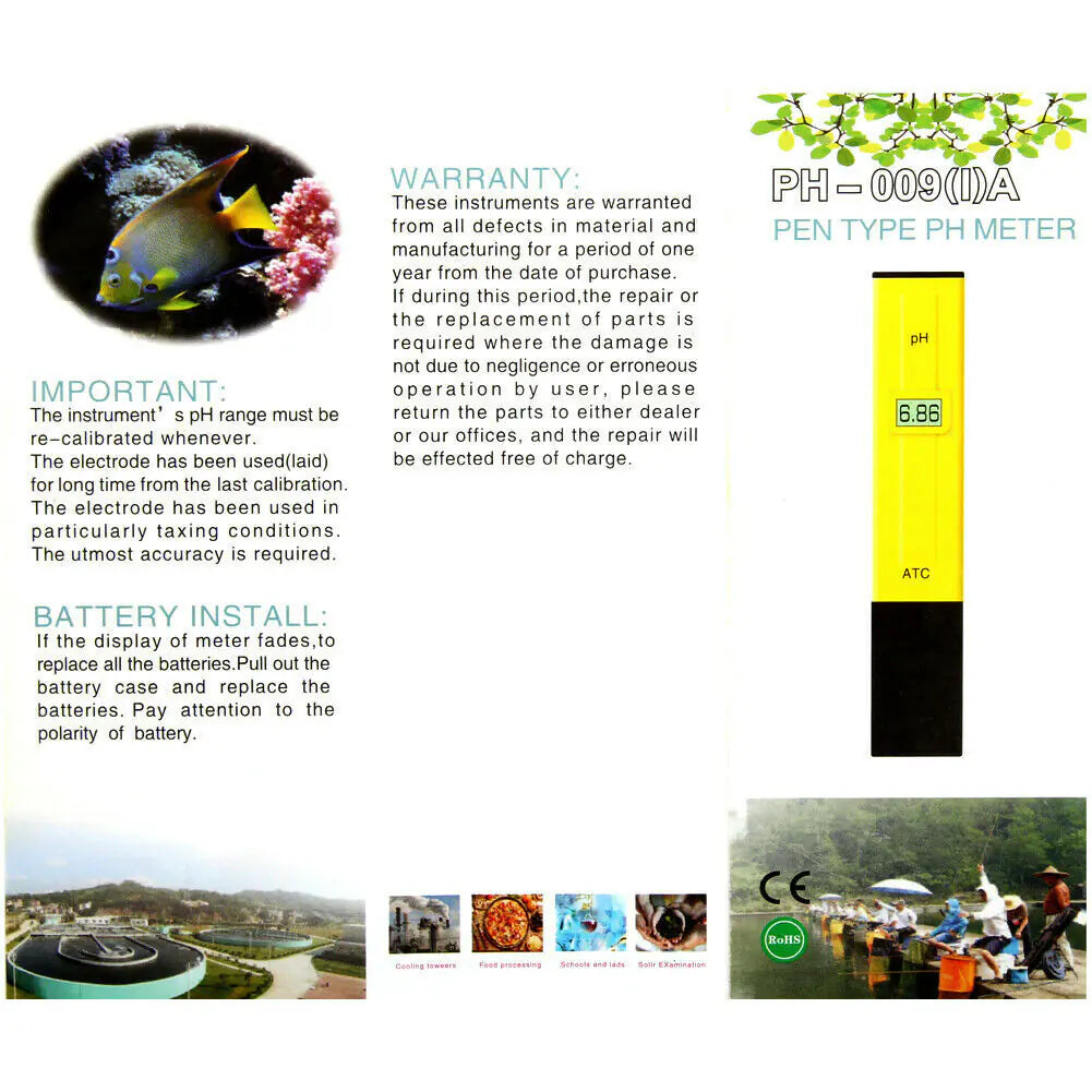 Digital Electric PH Meter LCD Tester Pocket Hydroponics Aquarium Water Test Pen by Anti Spier