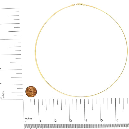 Unisex Solid 14K Gold 2.8mm Imperial Herringbone Chain Necklace by Anti Spier