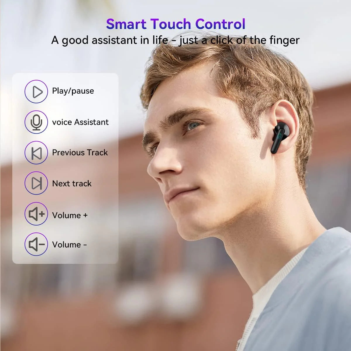 Bluetooth Earbuds Headset 5.3 Wireless Noise Cancelling TWS Trucker Waterproof by Anti Spier