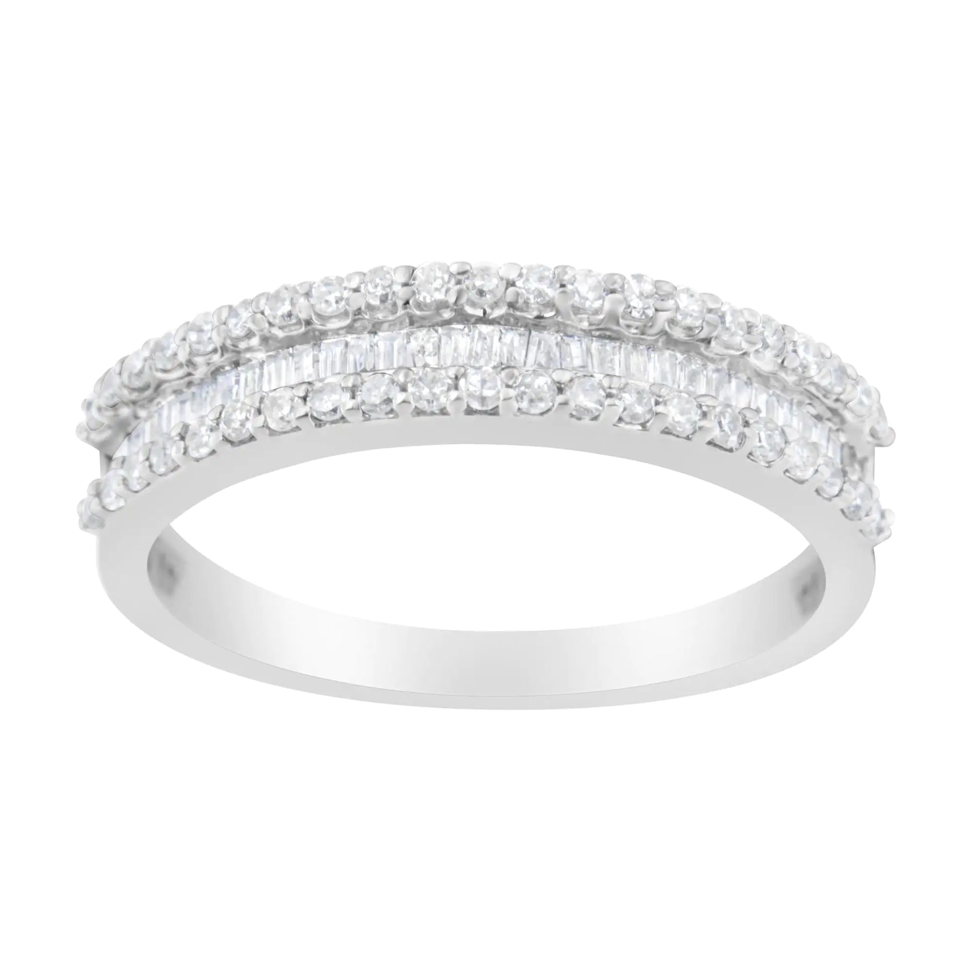 14KT White Gold 1/2 Cttw Diamond Modern Band Ring (H-I Color, SI2-I1 Clarity) by Anti Spier