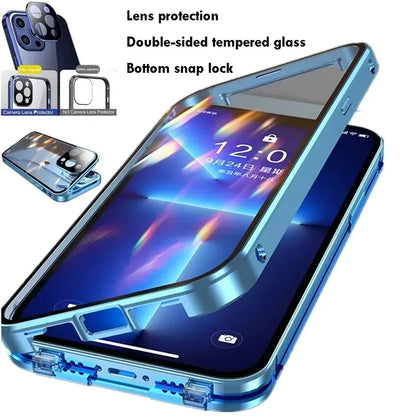 Double Sided Glass Snap Lock Case For iPhones by Anti Spier