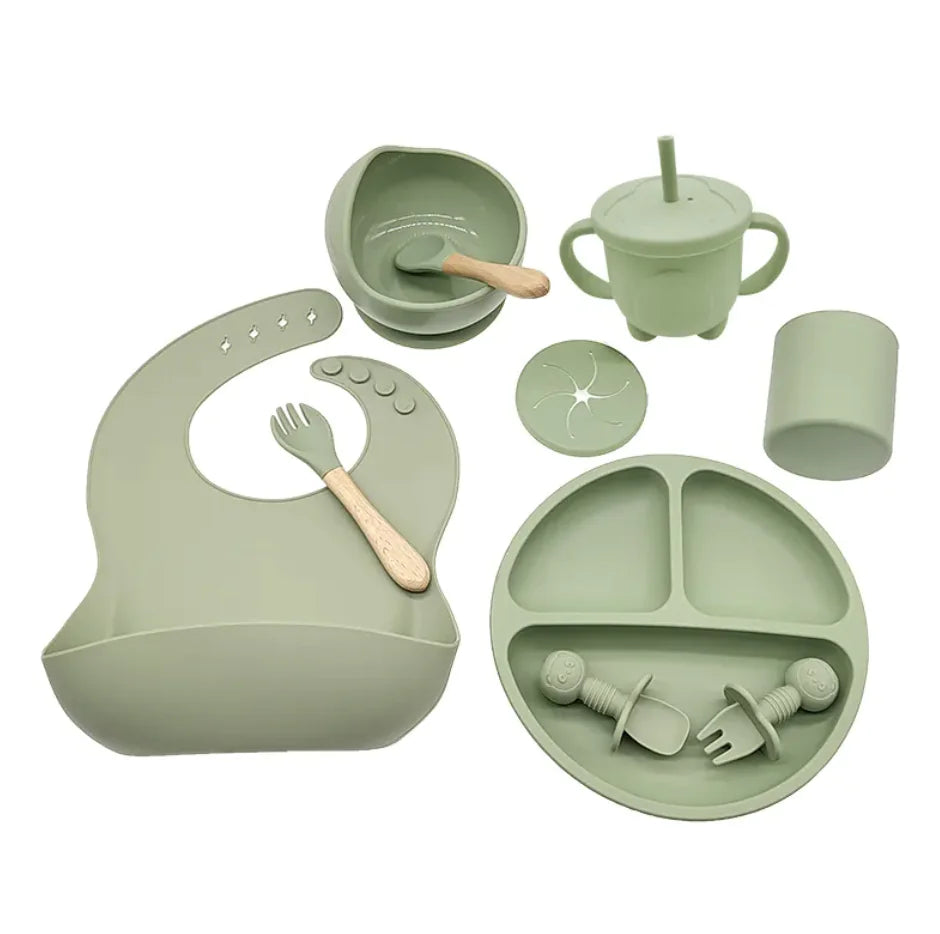 Baby Silicone Feeding Tableware Set by Anti Spier