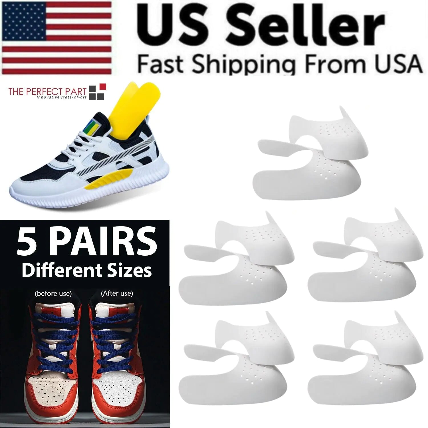 5 Pairs Shoe Protector Anti Crease Force Fields Cover Toe Cap Creasing Decreaser by Anti Spier