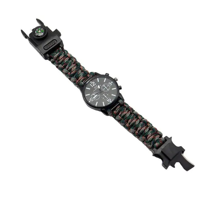 Outdoor Multi function Camping Survival Watch Bracelet Tools With LED Light by Anti Spier