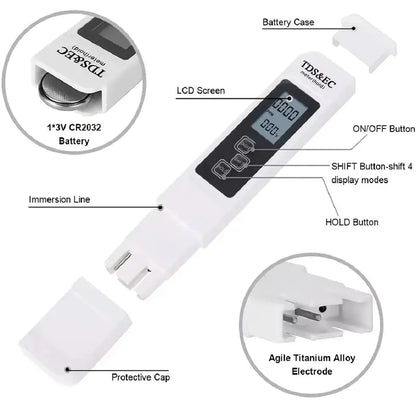 Digital Water Tester - 4 Modes for Accurate Testing by Anti Spier
