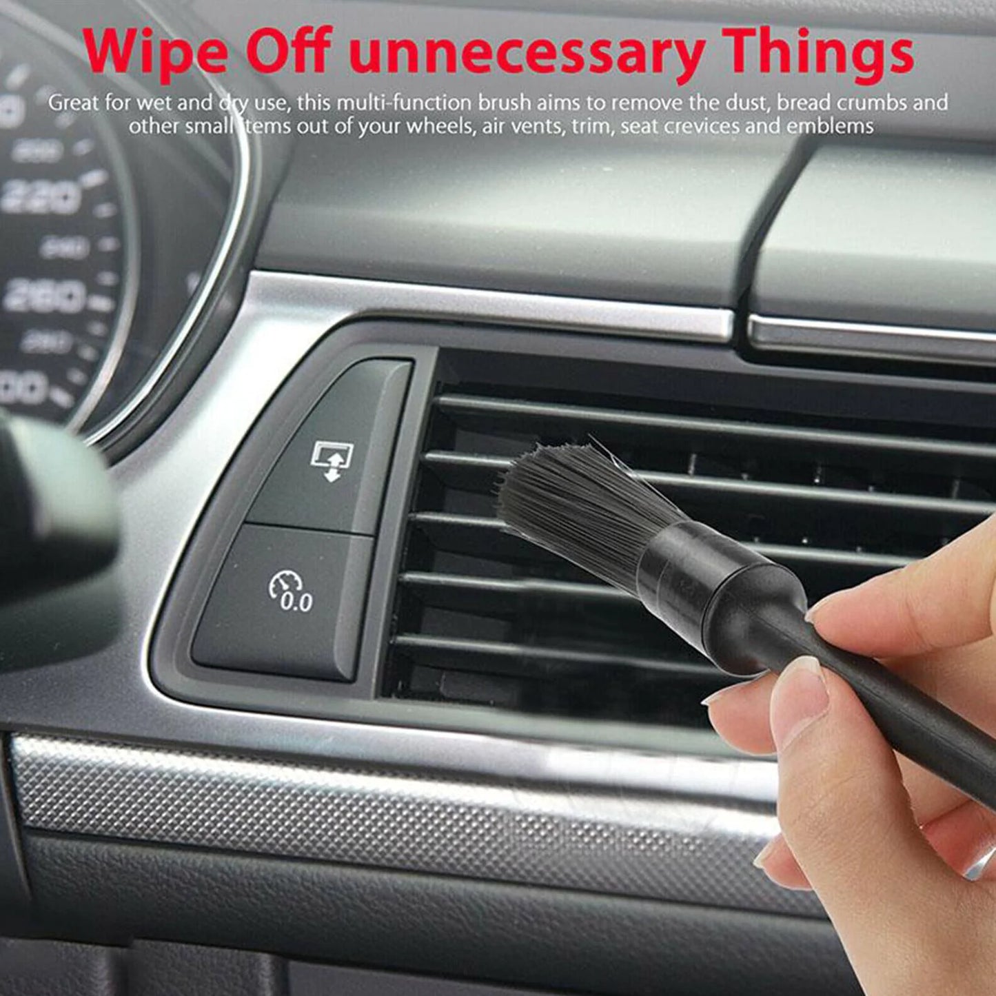 5PC Car Detailing Brush Kit Boar Hair Vehicle Auto Interior For Wheel Clean Sets by Anti Spier