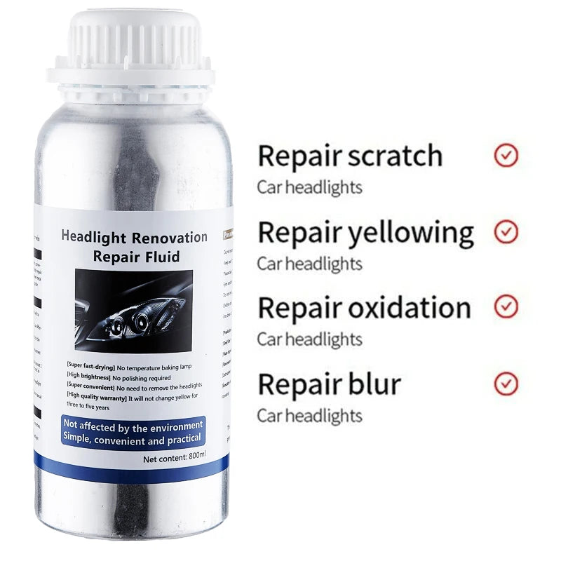 800ML Car Headlight Polishing Liquid Polymer Car Headlamp Renovation Restoration Cleaning Agent Auto Repair Products by Anti Spier