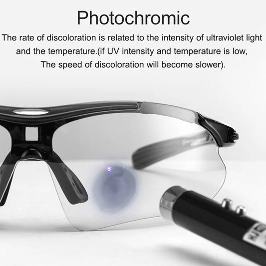 ROCKBROS Photochromic Cycling Glasses Bicycle UV400 Sports Eyewear Ultralight Riding MTB Sunglasses Men Fishing Bike Equipment by Anti Spier