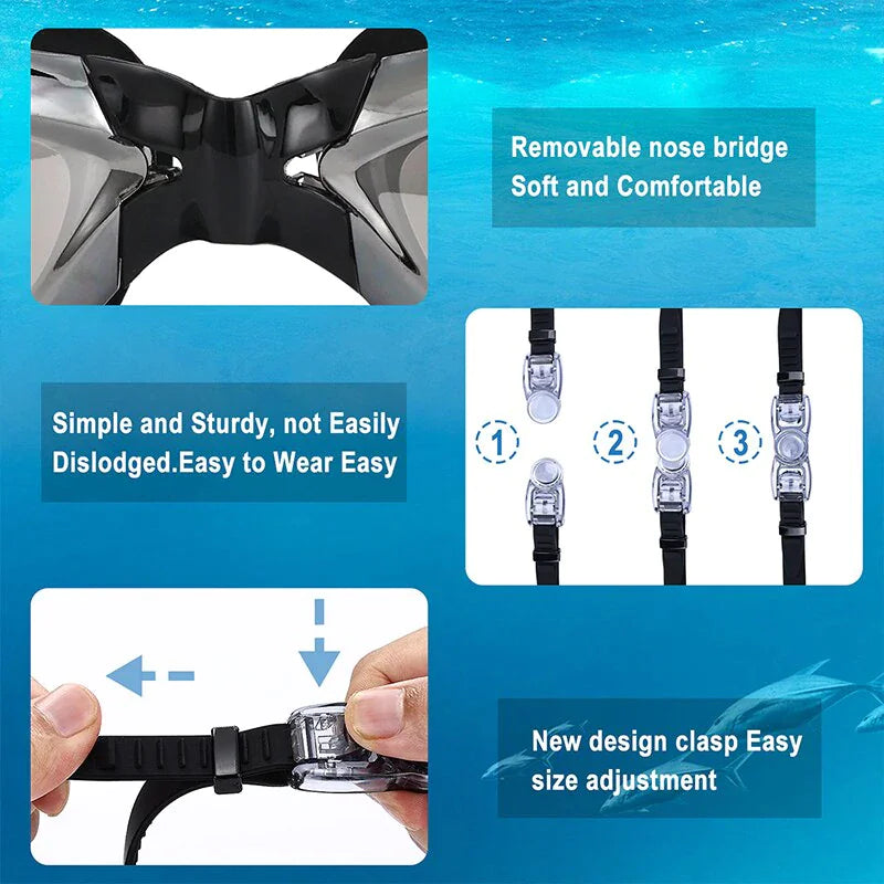 Clear Comfortable Swimming Goggles UV- Anti-Fog Swim Glasses Mirror Adult & Kids by Anti Spier