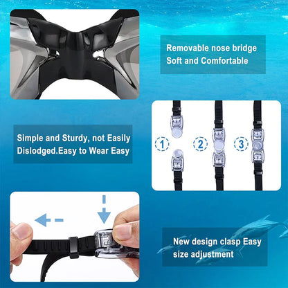 Clear Comfortable Swimming Goggles UV- Anti-Fog Swim Glasses Mirror Adult & Kids by Anti Spier
