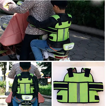 Children Safety Motorcycle Seat Belt Back Hold Protector Reflect Vest Belt Adjustable Kids Vehicle Safe Strap Carrier Harness by Anti Spier