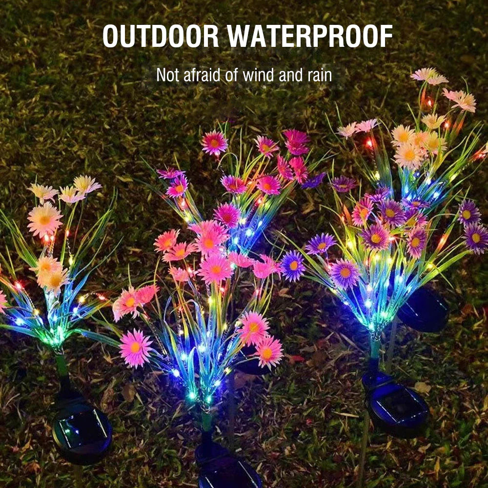Solar Garden Lights LED Flower Stake Lamp Outdoor Yard Waterproof Patio Decor by Anti Spier