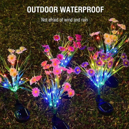 Solar Garden Lights LED Flower Stake Lamp Outdoor Yard Waterproof Patio Decor by Anti Spier