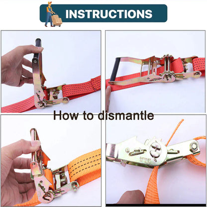 4 PK Ratchet Tie Down Straps 1.5" x 15 Feet 4,000 LB Safety J Hook Heavy Duty US by Anti Spier