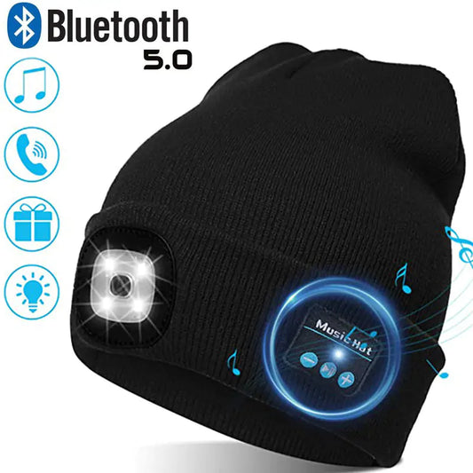 LED Hat With Stereo Headset by Anti Spier