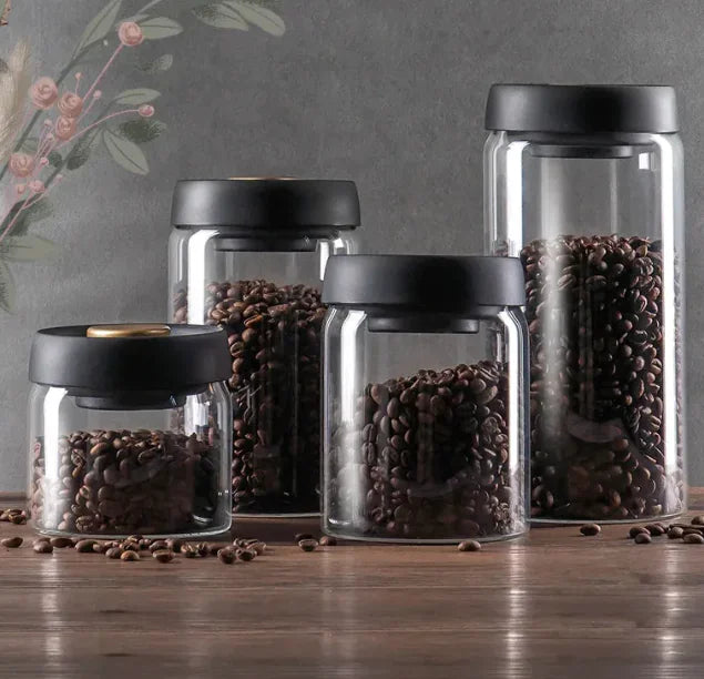 Vacuum Sealed Glass Storage Jar Set by Anti Spier