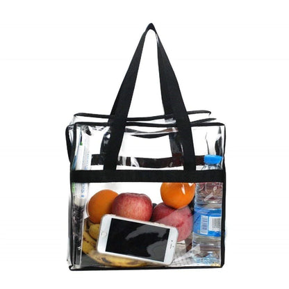 2x Clear PVC Tote Bag Women Large Transparent Handbag Zip Purse Stadium Security by Anti Spier