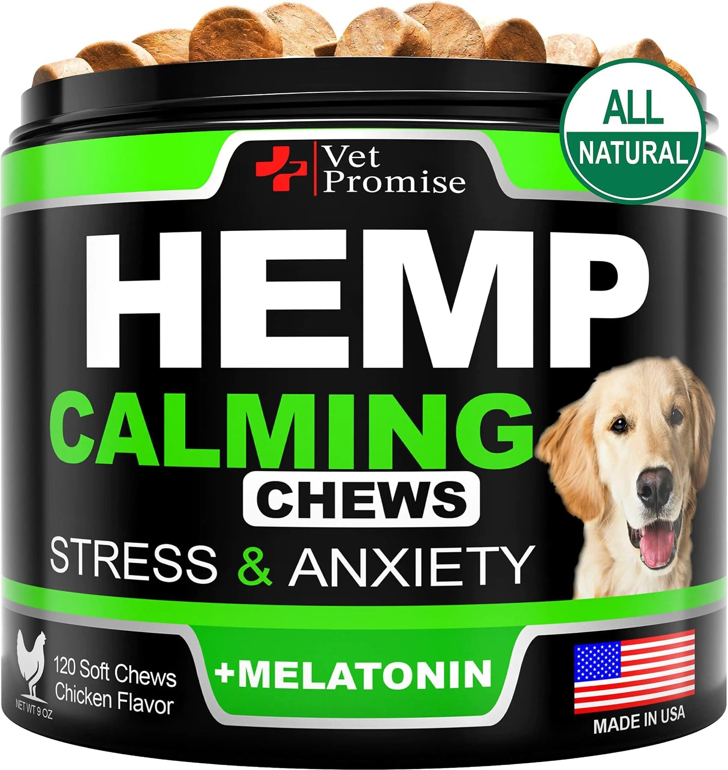 Hemp Calming Chews for Dogs Anxiety and Stress Dog Natural Calming 120 Treats by Anti Spier