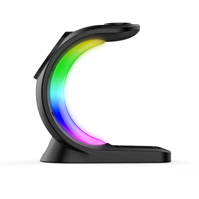 4 In 1 Magnetic Wireless Charger Fast Charging For Smart Phone Atmosphere Light Charging Station For Airpods Pro I-phone Watch by Anti Spier