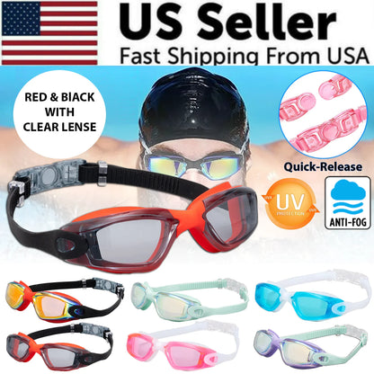 Clear Comfortable Swimming Goggles UV- Anti-Fog Swim Glasses Mirror Adult & Kids by Anti Spier
