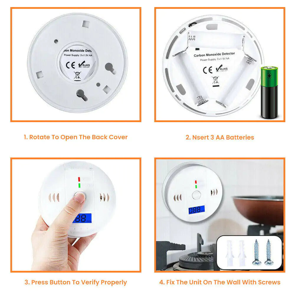 LCD Combination CO Carbon Monoxide Detector by Anti Spier