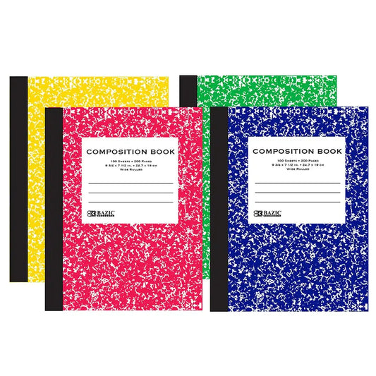 W/R 100 Ct. Assorted Color Marble Composition Book - Random Color by Anti Spier