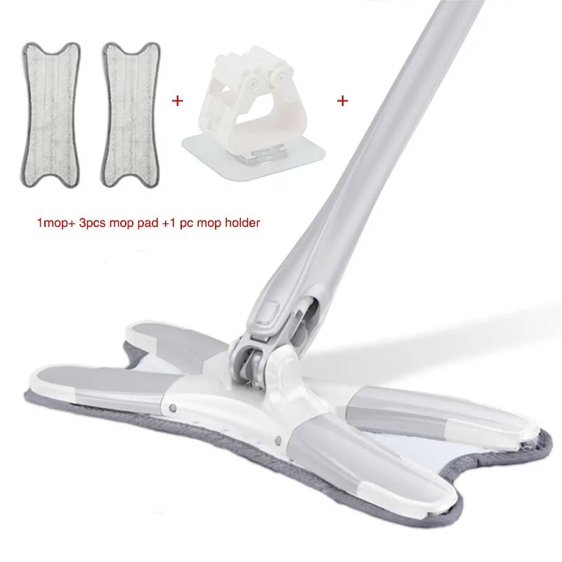 X-Type Floor Mop With 3 Pieces Reusable Microfiber by Anti Spier