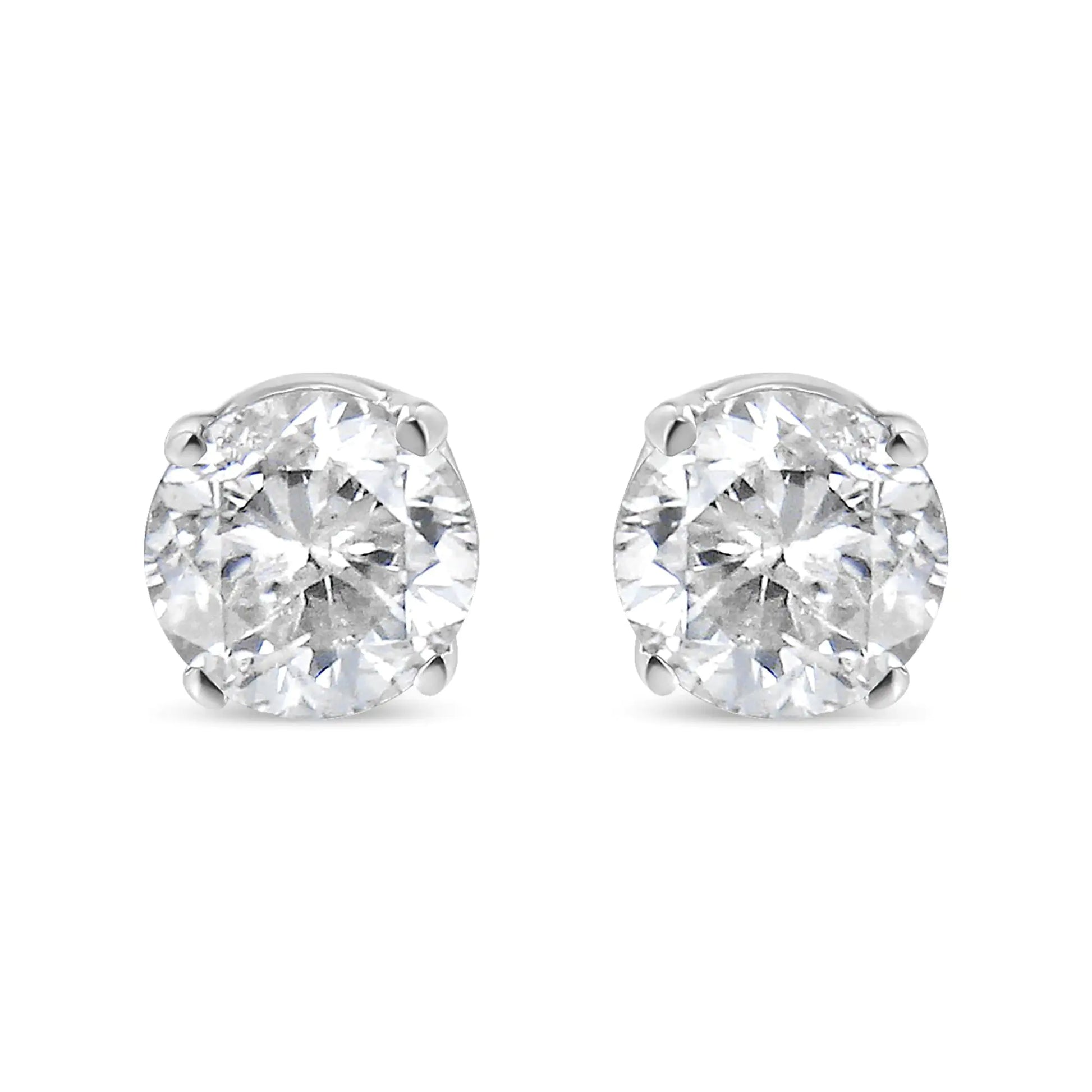 14K White Gold 1/4 Cttw Lab Grown Diamond 4-Prong Classic Solitaire Stud Earrings (G-H Color, VS2-SI1 Clarity) by Anti Spier