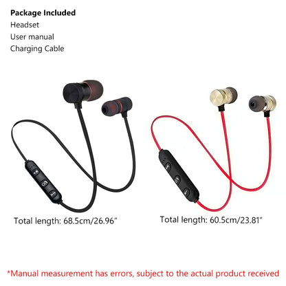 Wireless earphones Neckband Magnetic Sports 4.1 Bluetooth Earphone Stereo Earbuds Music Metal Headphones With Mic For All Phones by Anti Spier