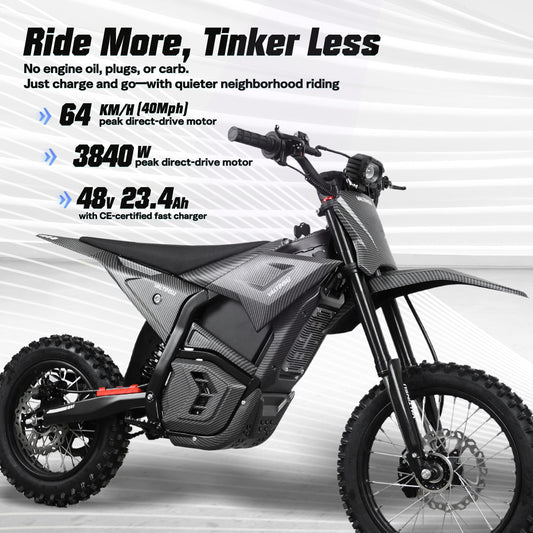 OEM Oem 40Mph 3840W Brushless Motor Performance Electric Dirt Bike Off Road Electric Pit Bike