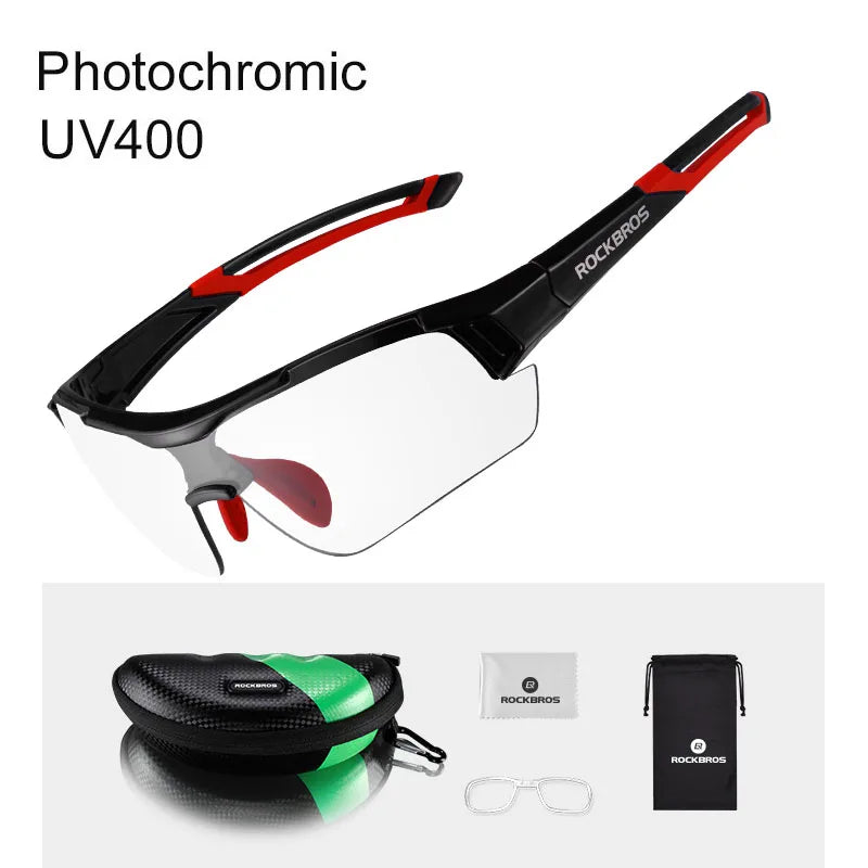 ROCKBROS Photochromic Cycling Glasses Bicycle UV400 Sports Eyewear Ultralight Riding MTB Sunglasses Men Fishing Bike Equipment by Anti Spier