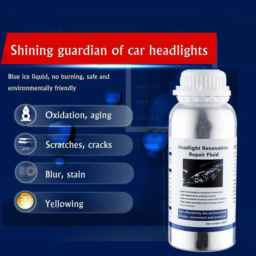 800ML Car Headlight Polishing Liquid Polymer Car Headlamp Renovation Restoration Cleaning Agent Auto Repair Products by Anti Spier