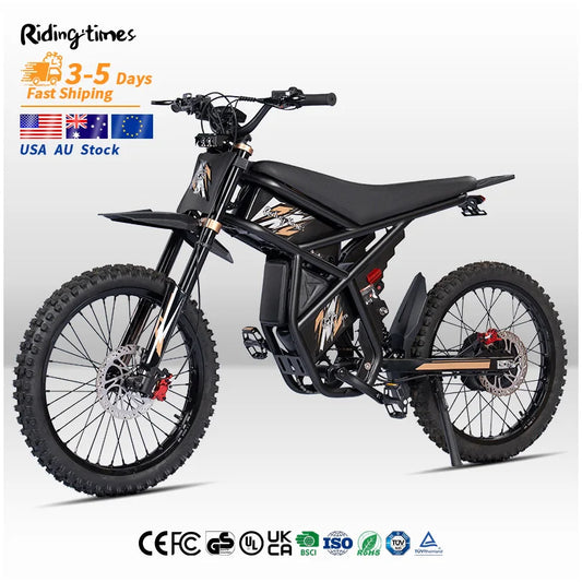 Ridingtimes Ridingtimes GT73 PRO Electric Dirt Bike 15 Degree Climbing Grade 36Ah Battery Off Road Adults