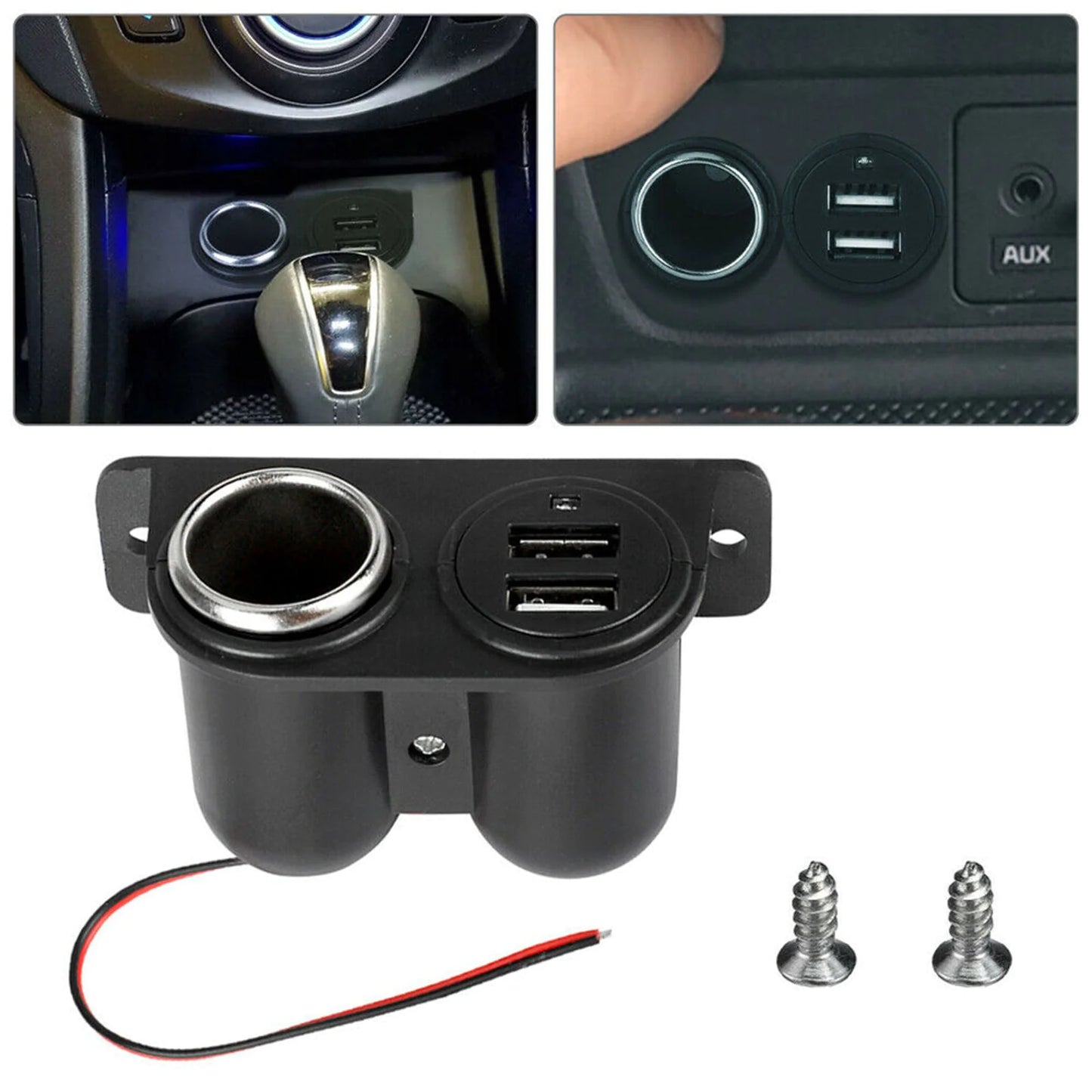 Car Cigarette Lighter Socket Splitter Dual USB Charger Power Adapter Outlet 12V by Anti Spier