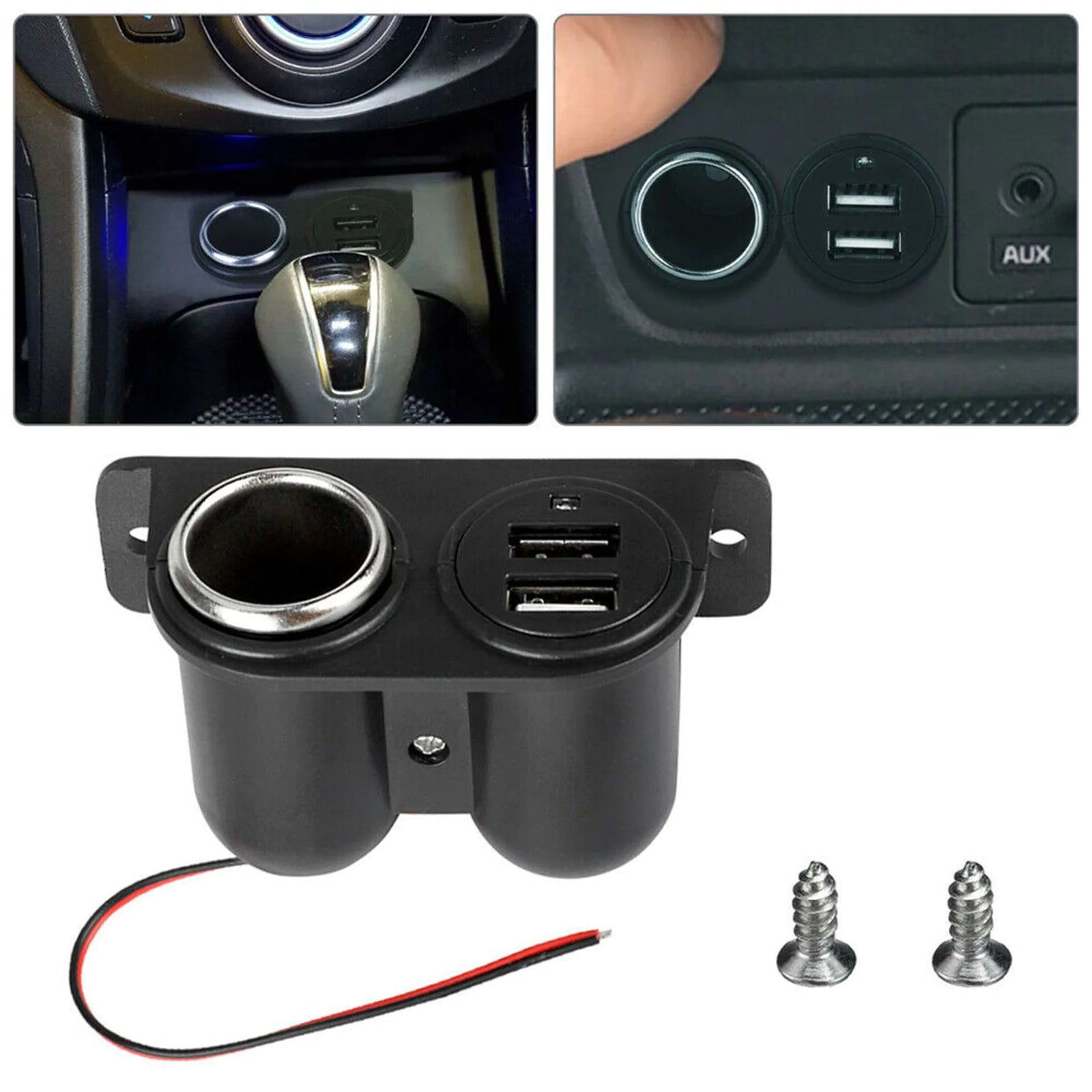 Car Cigarette Lighter Socket Splitter Dual USB Charger Power Adapter Outlet 12V by Anti Spier